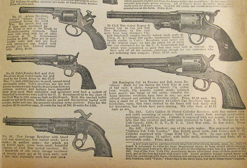 Some Remington and Colt revolvers, they were just old guns in 1907, but time would change that status.